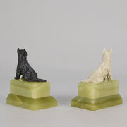 Vienna Bronze Terrier Bookends - Austrian Bronze - Hickmet Fine Arts  