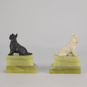 Vienna Bronze Terrier Bookends - Austrian Bronze - Hickmet Fine Arts  