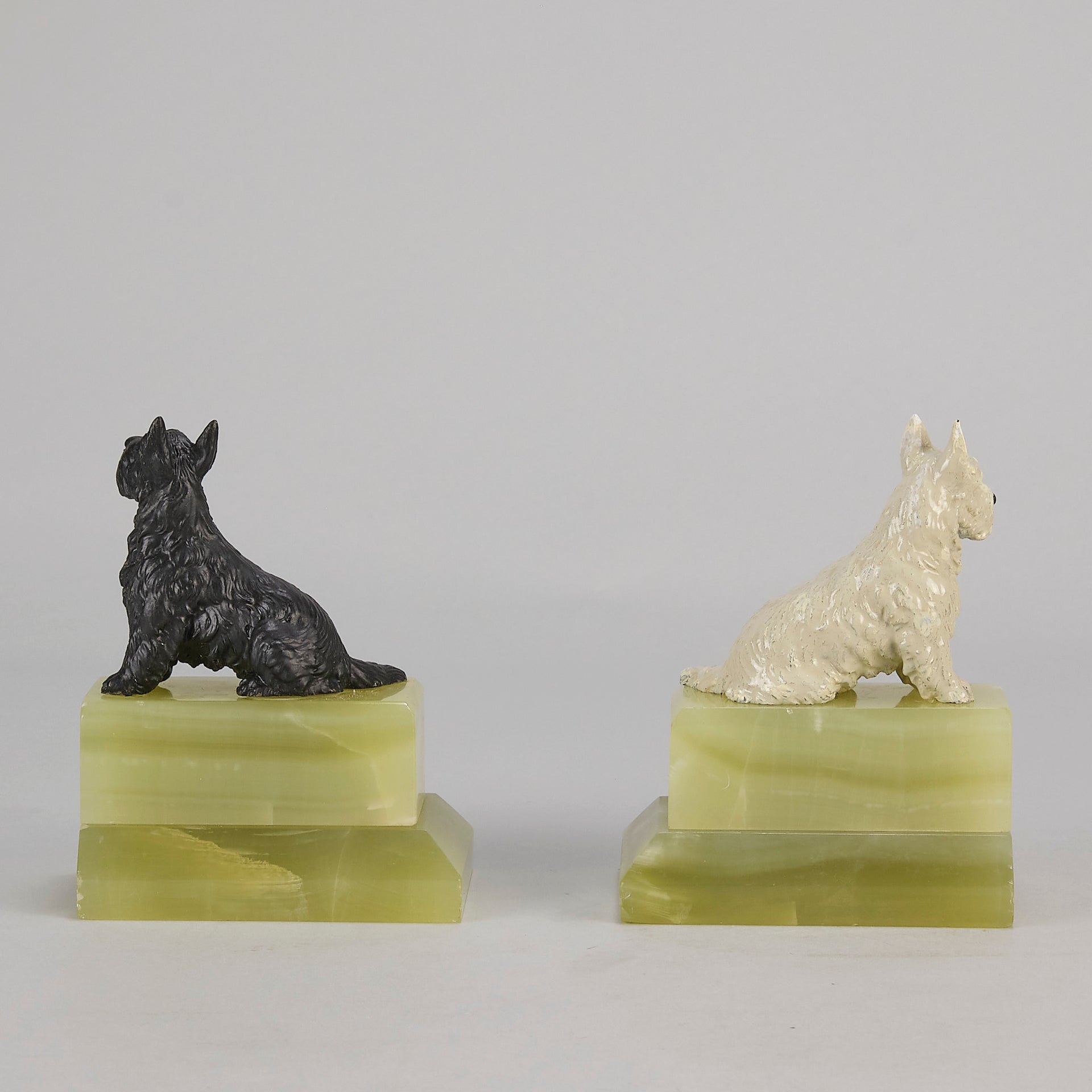 Vienna Bronze Terrier Bookends - Austrian Bronze - Hickmet Fine Arts  