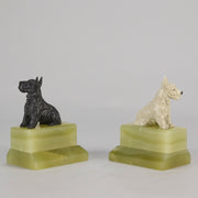 Vienna Bronze Terrier Bookends - Austrian Bronze - Hickmet Fine Arts  