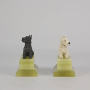 Vienna Bronze Terrier Bookends - Austrian Bronze - Hickmet Fine Arts  