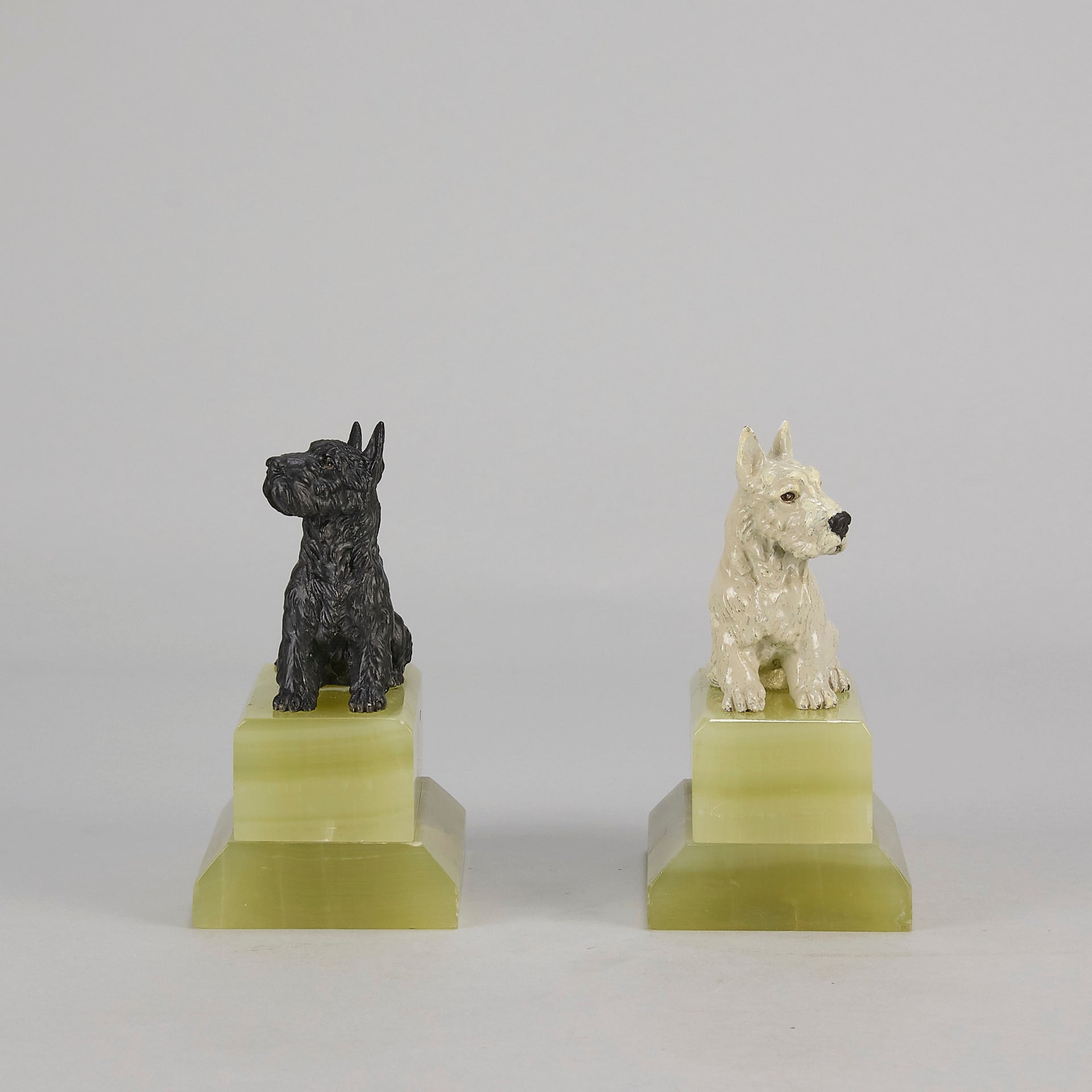 Vienna Bronze Terrier Bookends - Austrian Bronze - Hickmet Fine Arts  