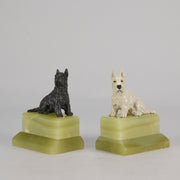 Vienna Bronze Terrier Bookends - Austrian Bronze - Hickmet Fine Arts  