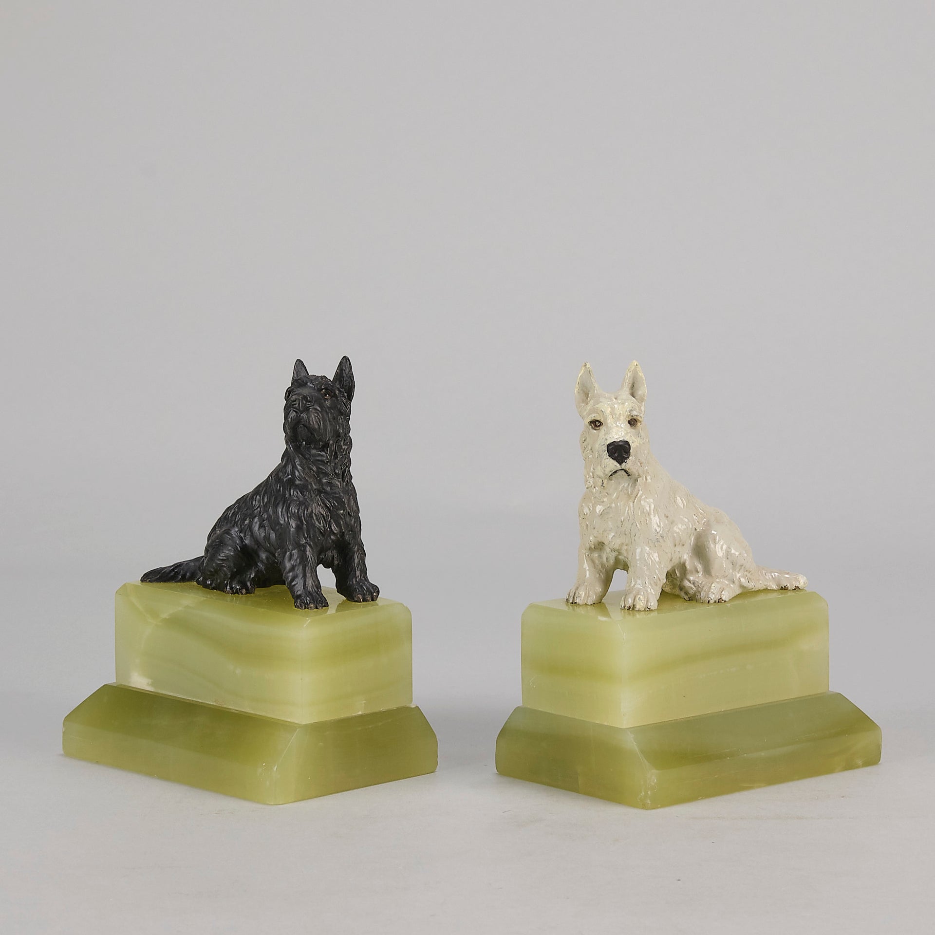 Vienna Bronze Terrier Bookends - Austrian Bronze - Hickmet Fine Arts  
