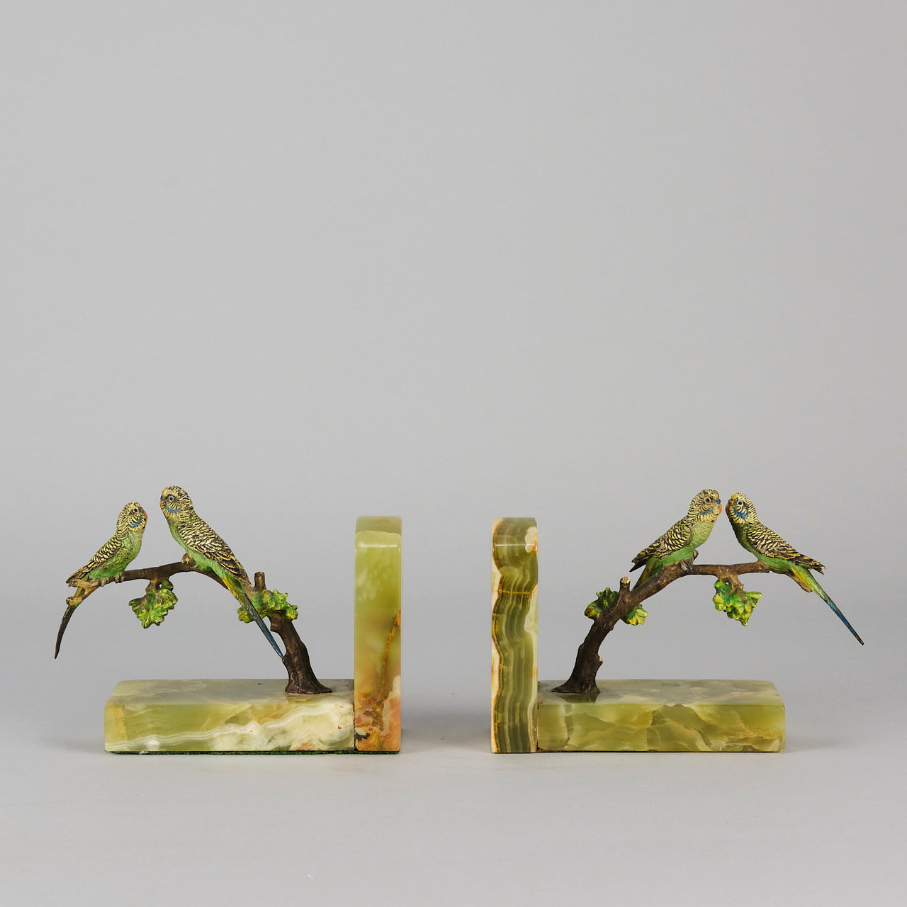 Vienna Bronze Bookends - Budgie Bookends - Hickmet Fine Arts 