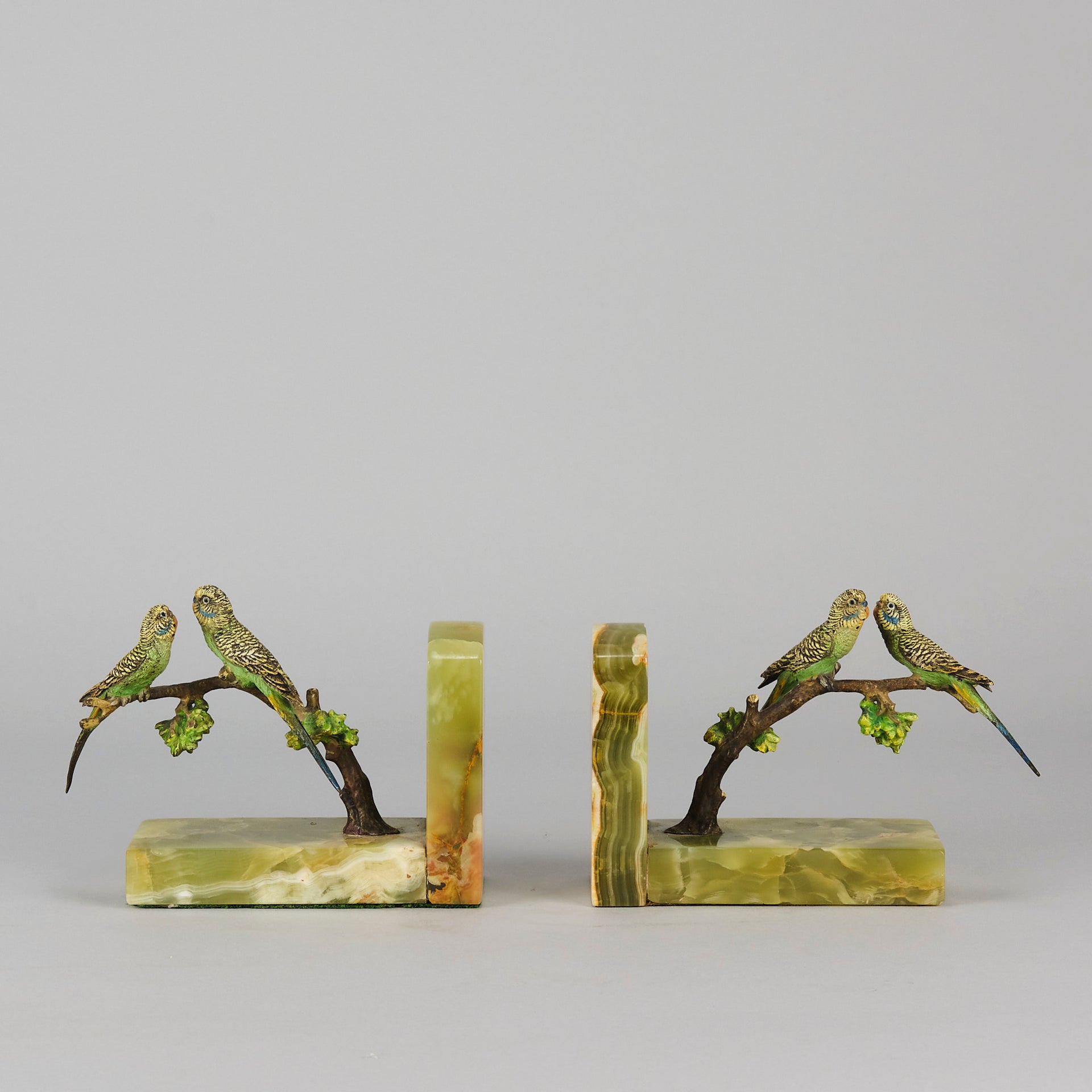 Vienna Bronze Bookends - Budgie Bookends - Hickmet Fine Arts 
