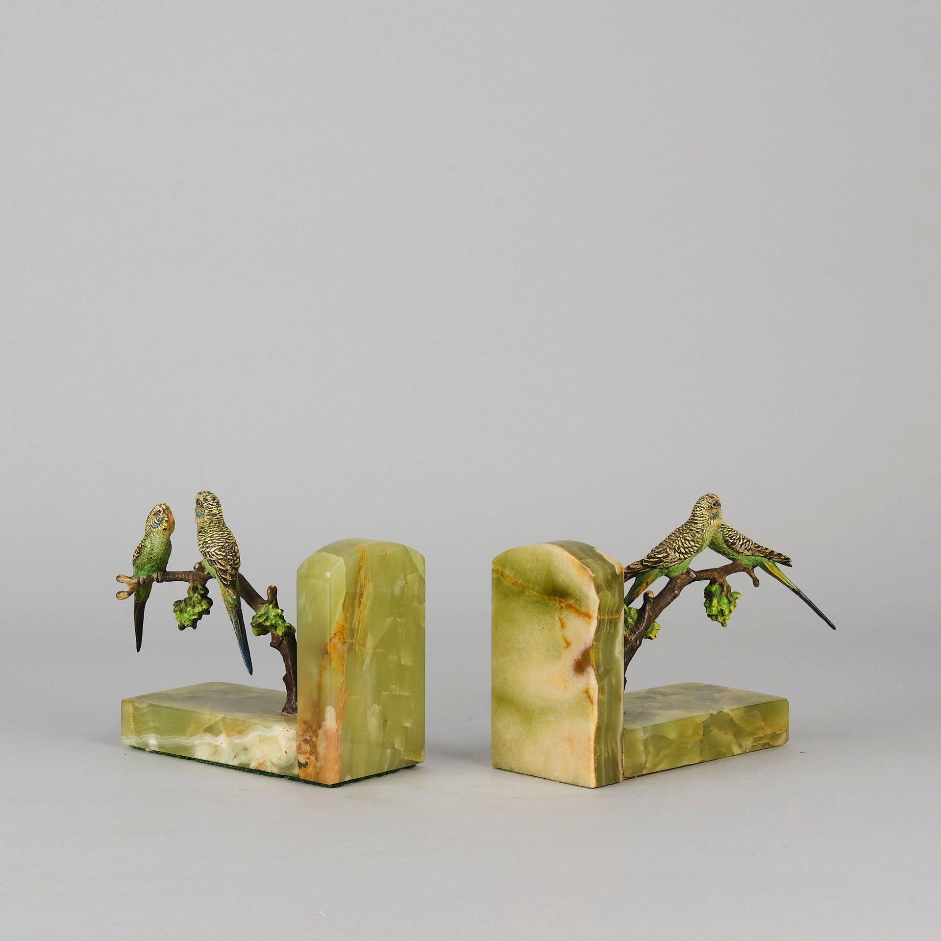 Vienna Bronze Bookends - Budgie Bookends - Hickmet Fine Arts 