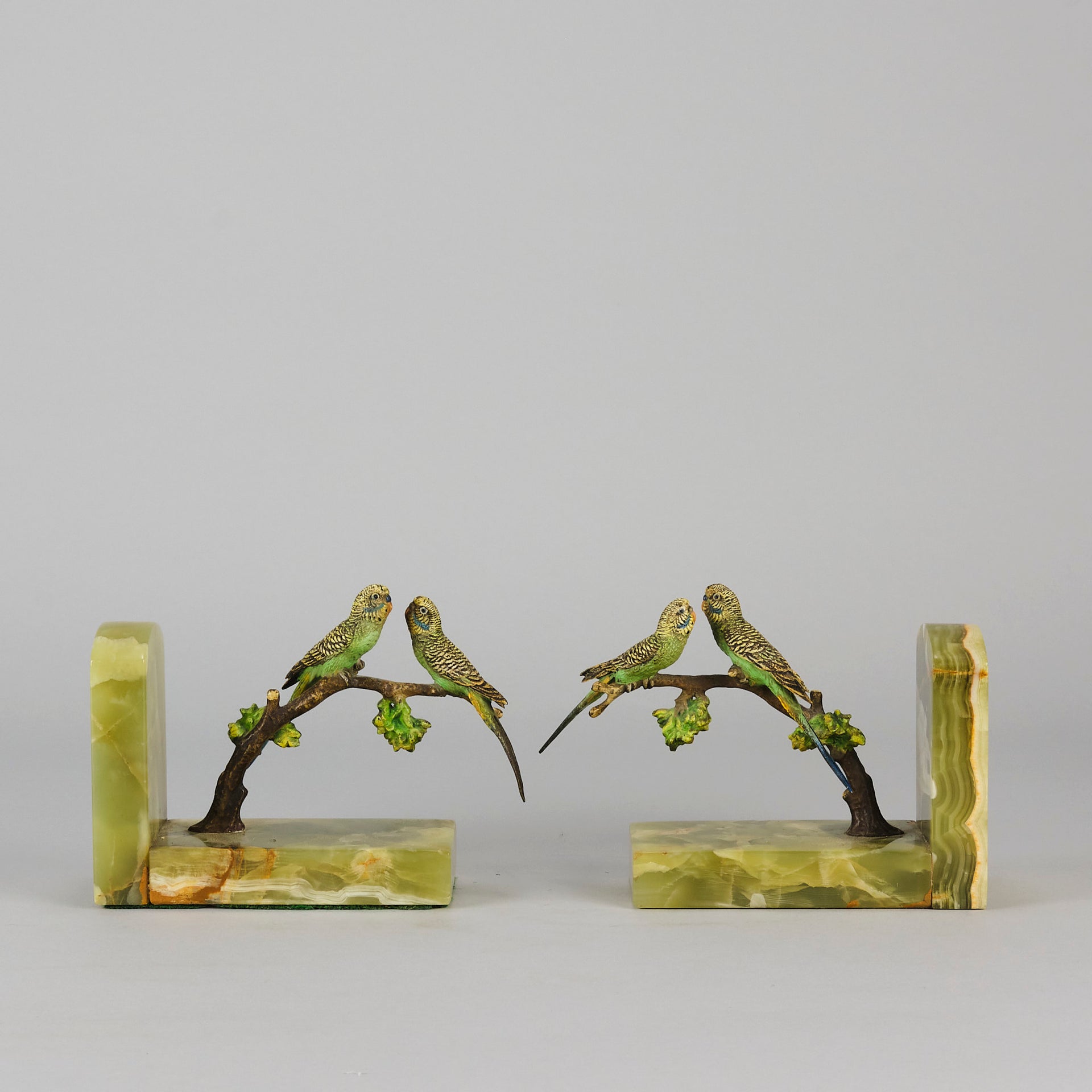 Vienna Bronze Bookends - Budgie Bookends - Hickmet Fine Arts 