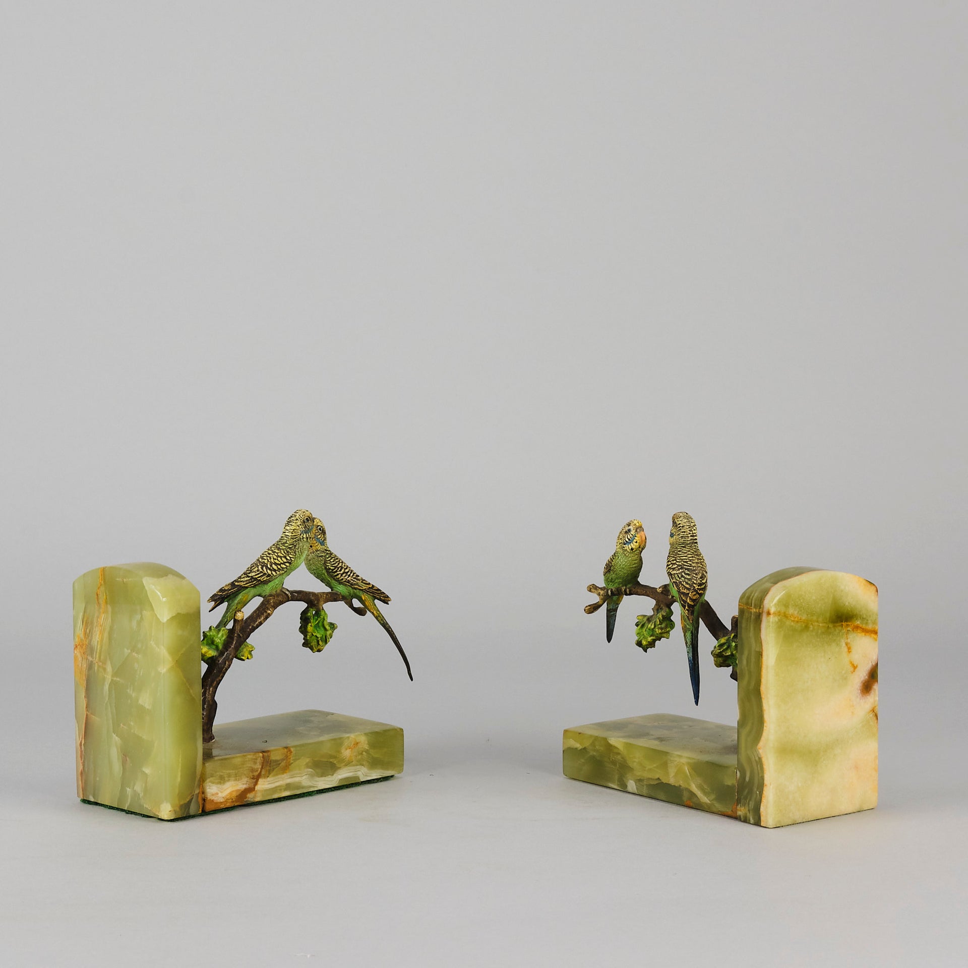 Vienna Bronze Bookends - Budgie Bookends - Hickmet Fine Arts 