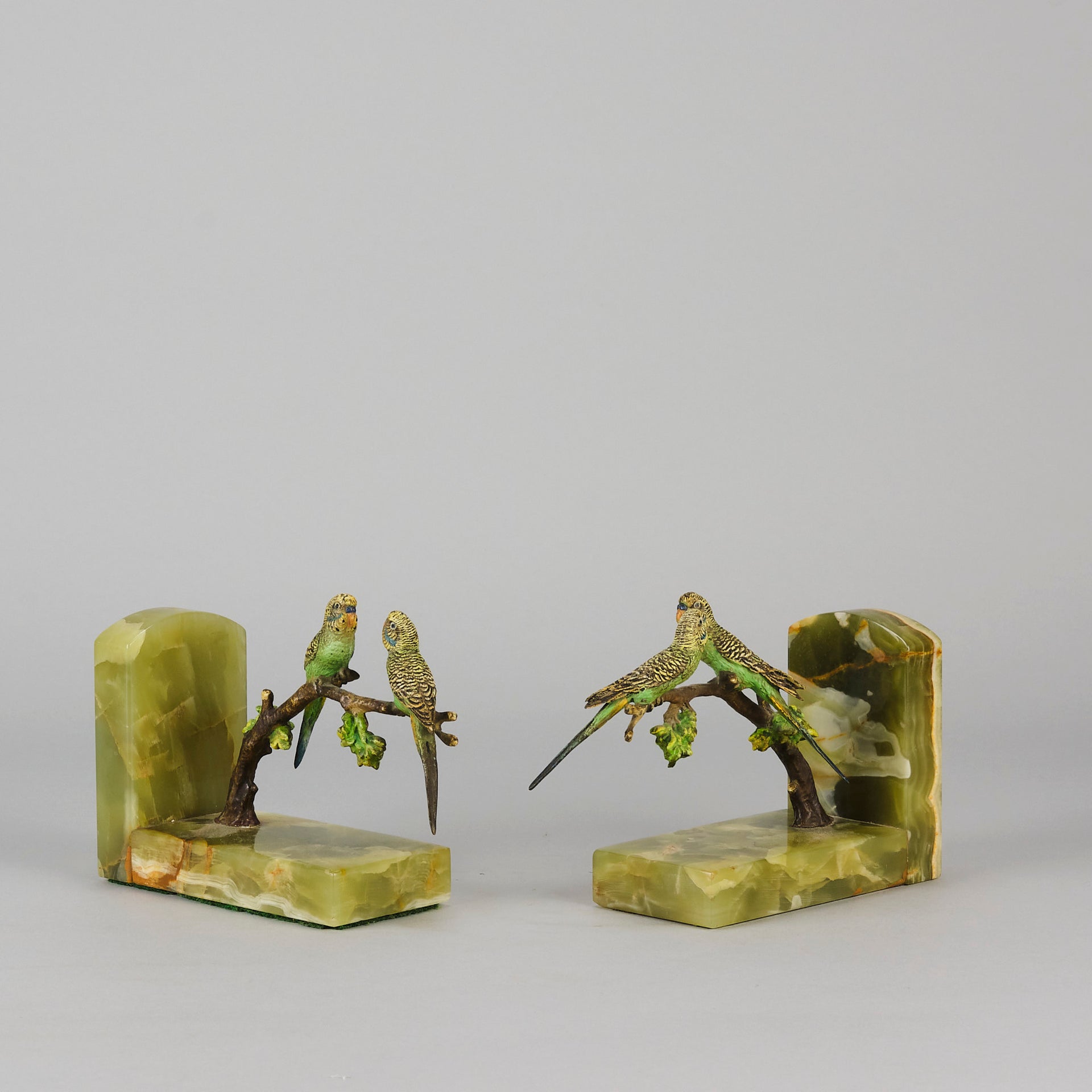 Vienna Bronze Bookends - Budgie Bookends - Hickmet Fine Arts 