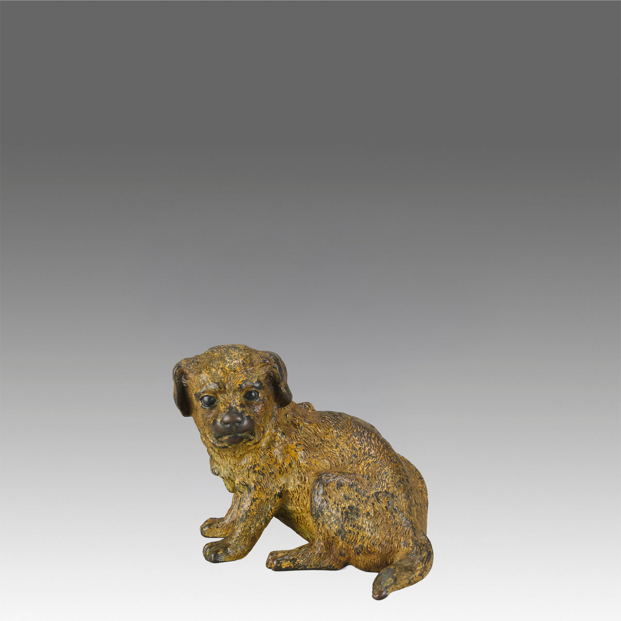 Vienna Bronze Puppy - Seated Puppy Bronze - Hickmet Fine Arts 