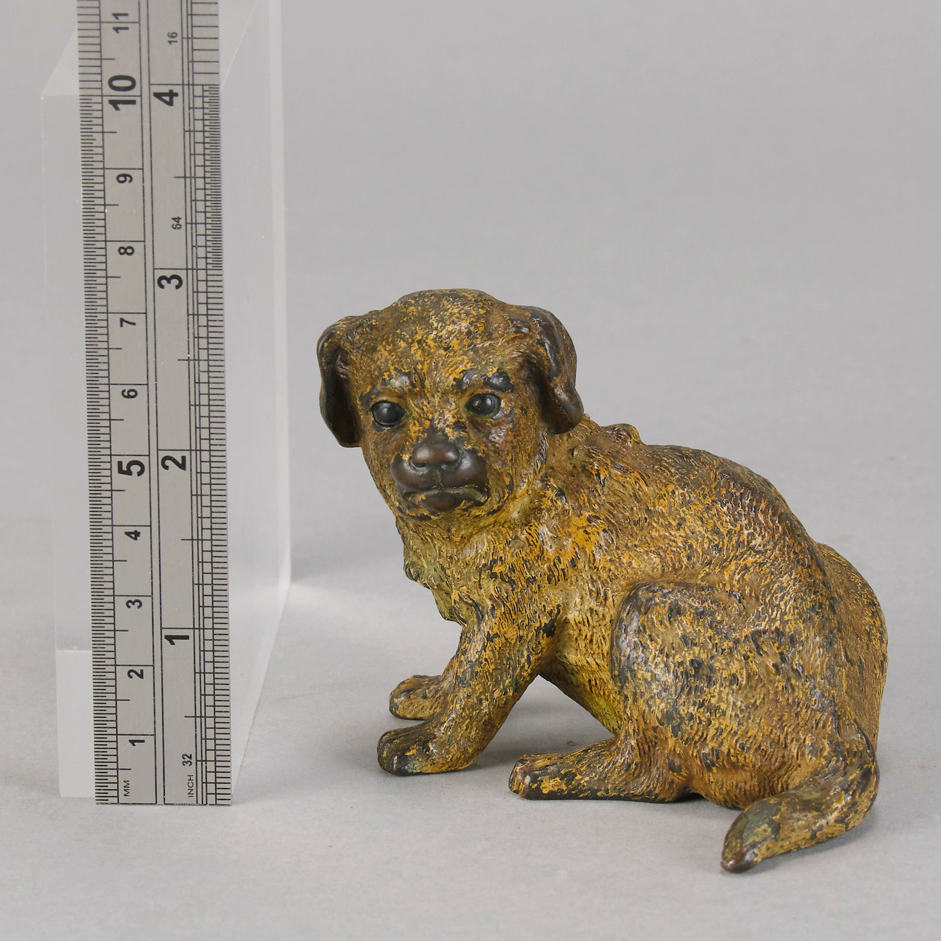 Vienna Bronze Puppy - Seated Puppy Bronze - Hickmet Fine Arts 
