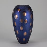 Vittorio Ferro Murano Blue and Bronze Vase - Hickmet Fine Arts 