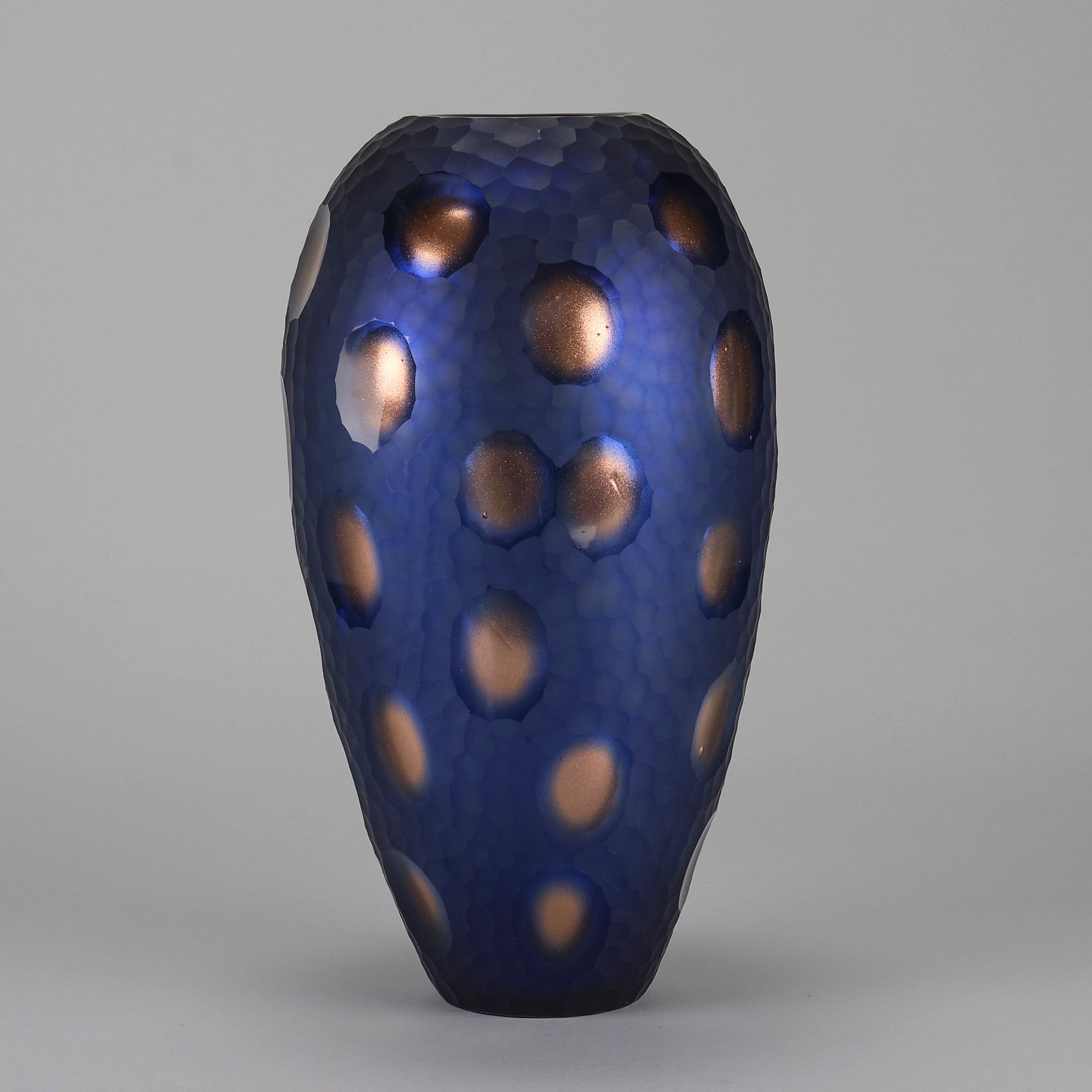 Vittorio Ferro Murano Blue and Bronze Vase - Hickmet Fine Arts 