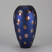 Vittorio Ferro Murano Blue and Bronze Vase - Hickmet Fine Arts 
