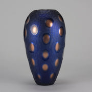 Vittorio Ferro Murano Blue and Bronze Vase - Hickmet Fine Arts 