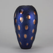 Vittorio Ferro Murano Blue and Bronze Vase - Hickmet Fine Arts 