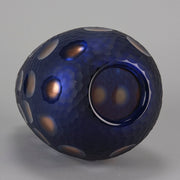 Vittorio Ferro Murano Blue and Bronze Vase - Hickmet Fine Arts 