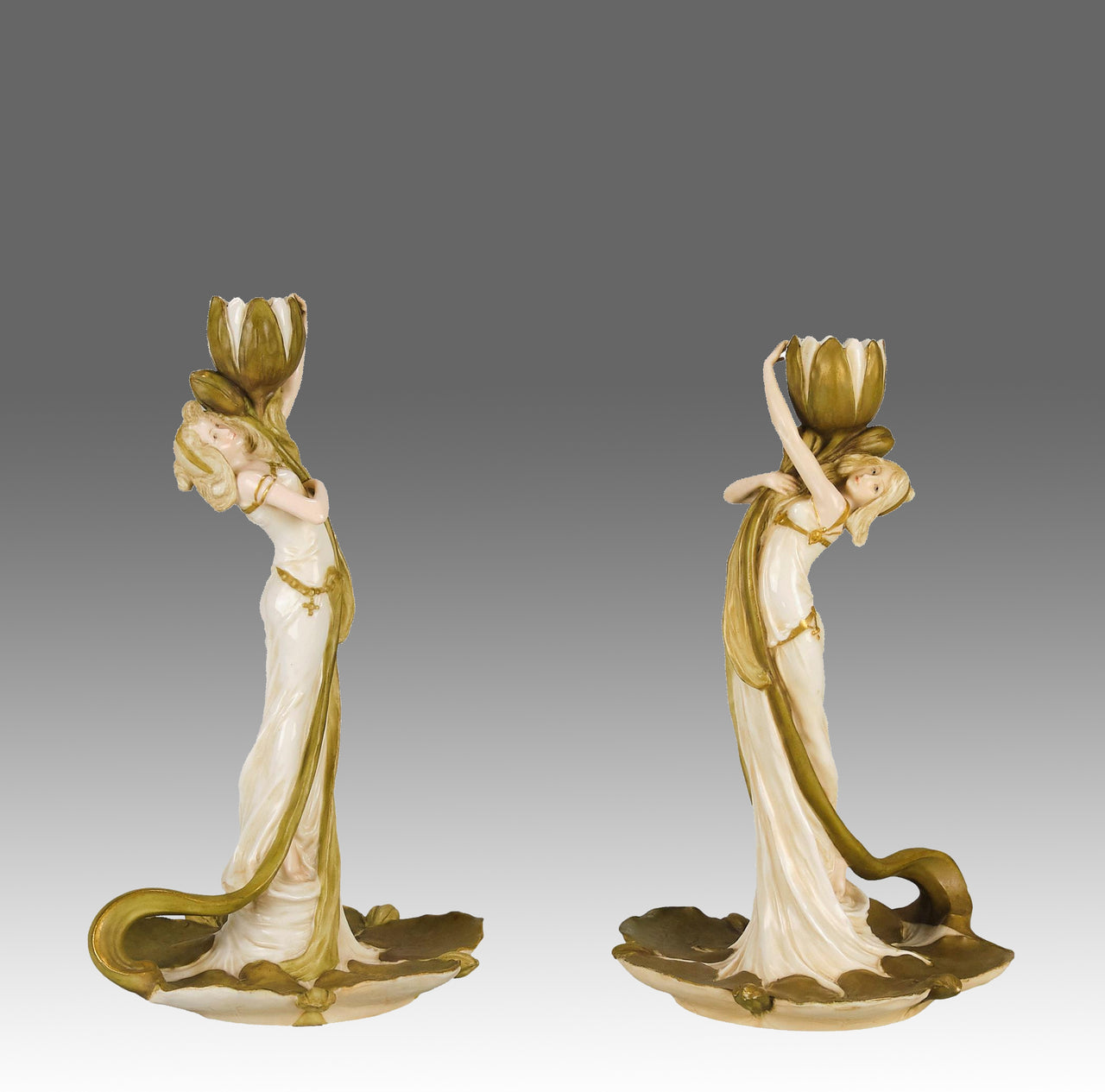 Art Nouveau Candlesticks - Ernst Wahliss - Hickmet Fine Arts 