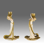 Art Nouveau Candlesticks - Ernst Wahliss - Hickmet Fine Arts 