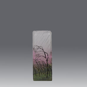 Daum Rain Vase - Art Nouveau Cameo Vase - Art Nouveau Glass - Hickmet Fine Arts