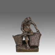 Christophe Fratin Bronze - Singe Avec des Paniers - Hickmet Fine Arts