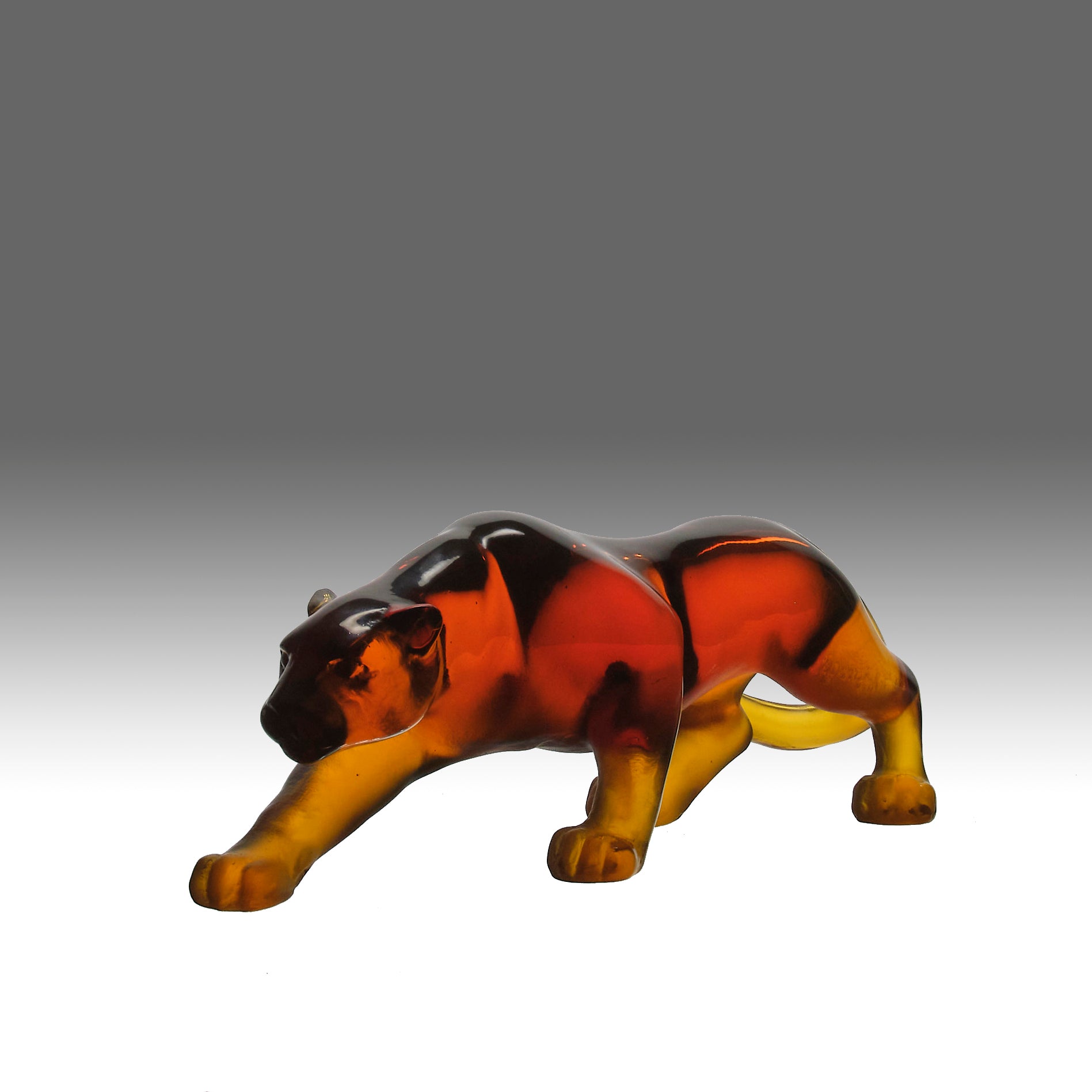 Small pate de verre panther by Daum