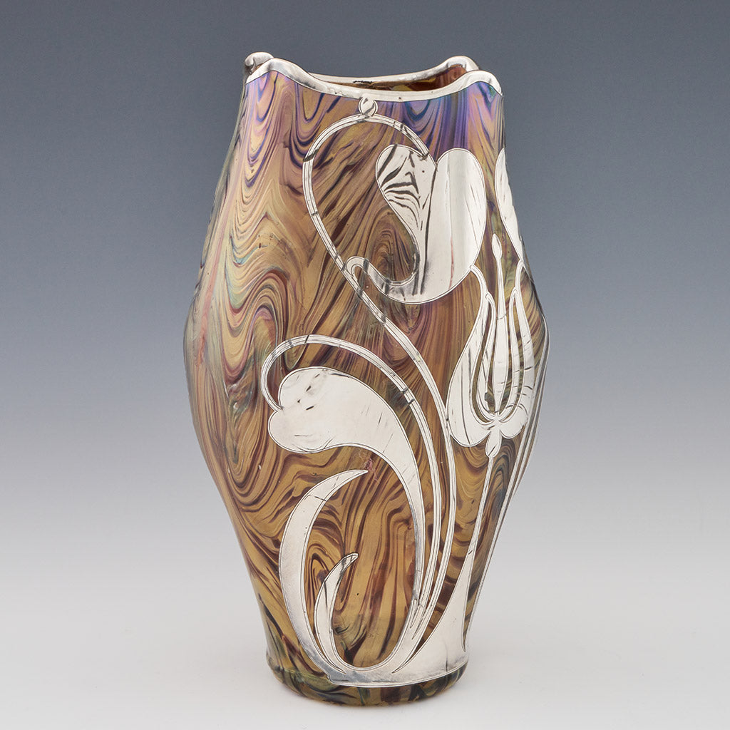 Pallme Konig Art Nouveau Silvered Vase