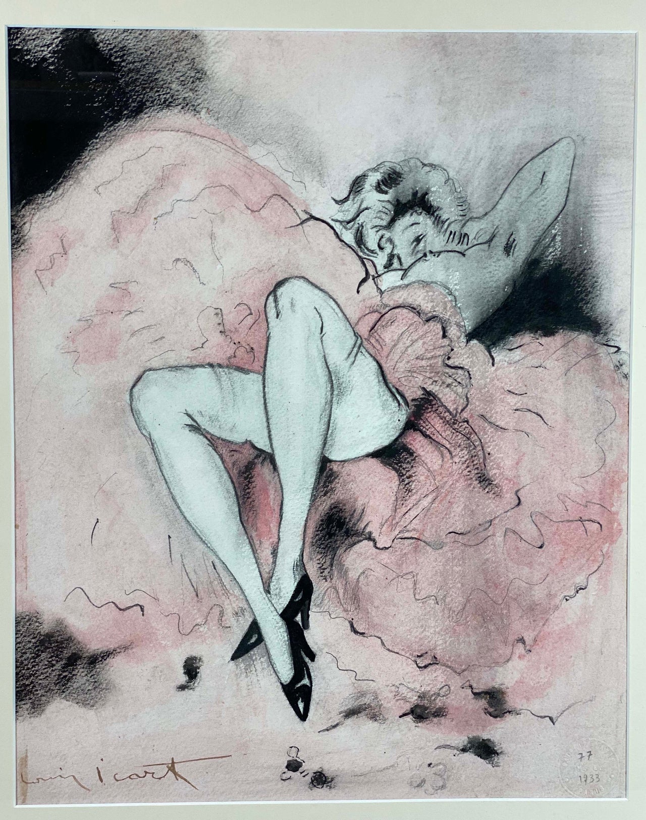 Danseuse au Repos - Louis Icart Painitng - Hickmet Fine Arts 