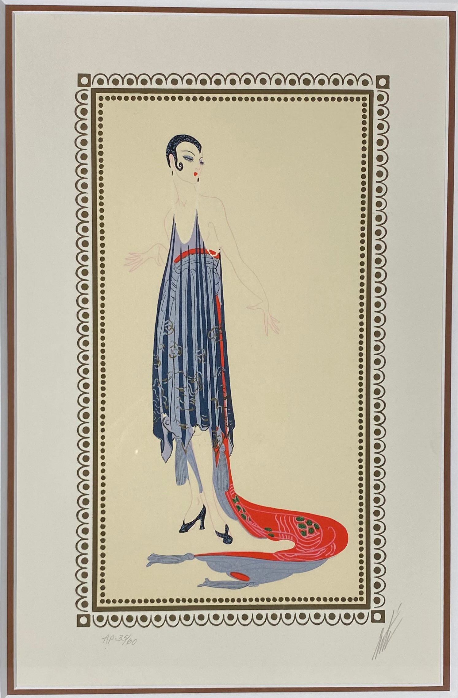 Erte Robe de Soir - Goache Costume Design - Hickmet Fine Arts