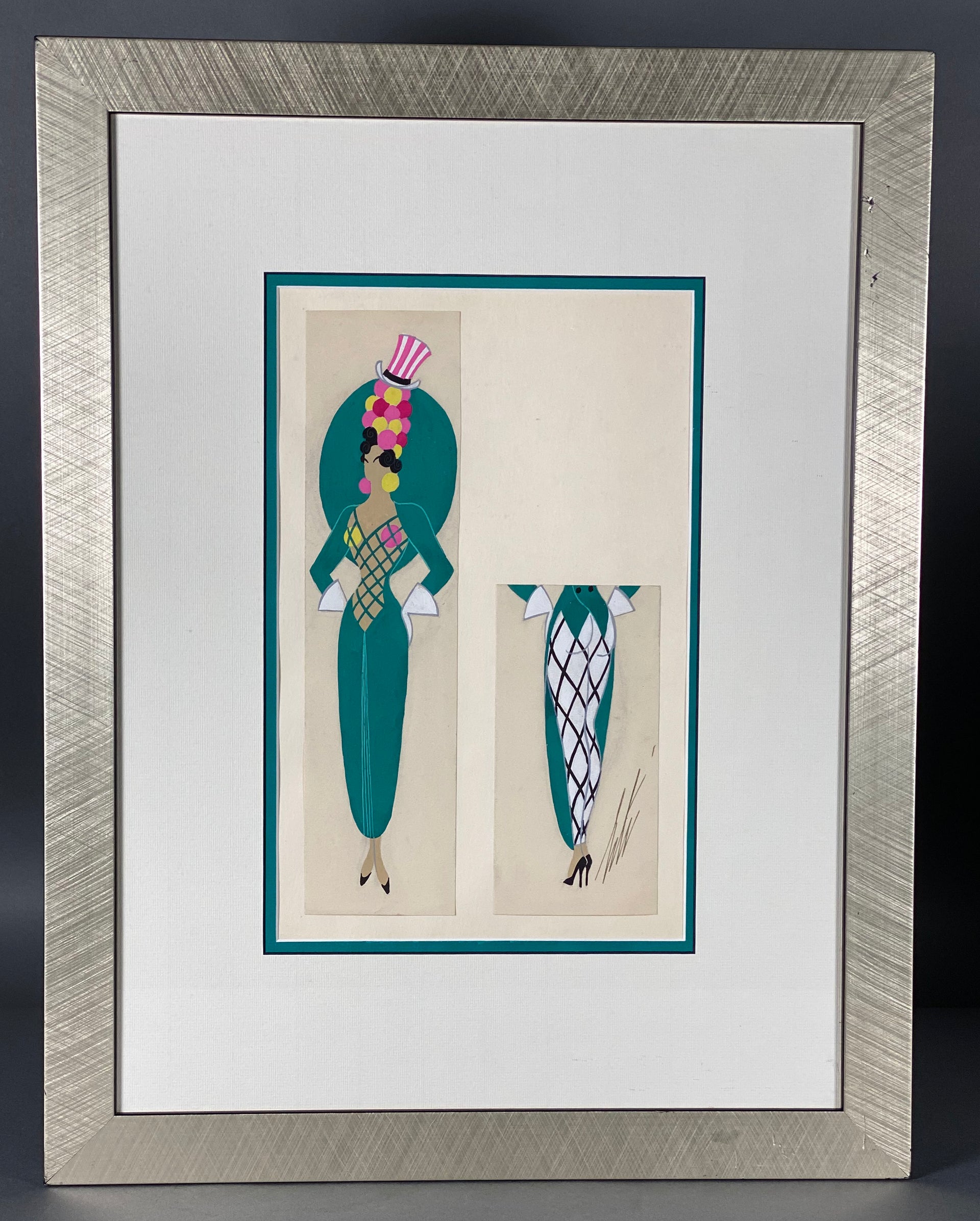 Erte Uncle Sam - Goache Costume Design - Hickmet Fine Arts