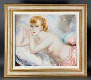 Micao Kono Jeune Femme Alanguie - Oil On Canvas- Hickmet Fine Arrts