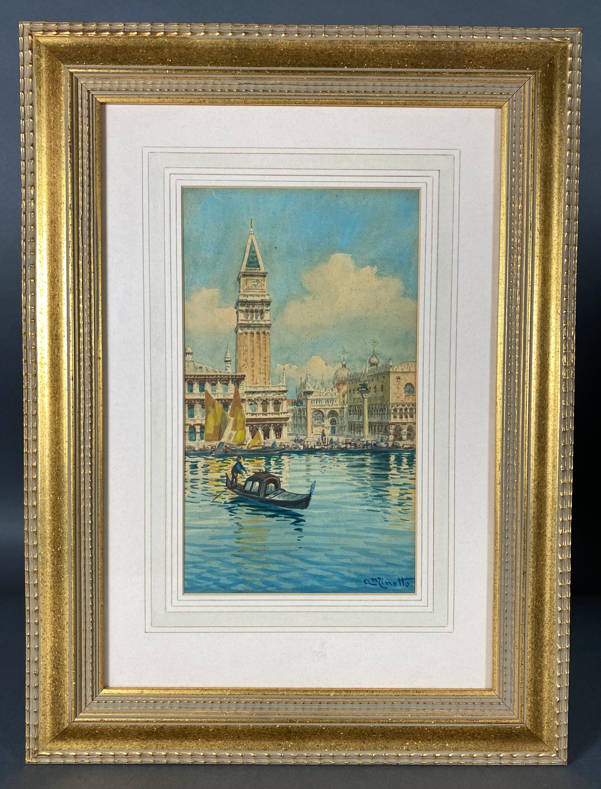 A Minotto Watercolour - Grand Canal Venice - Hickmet Fine Arts