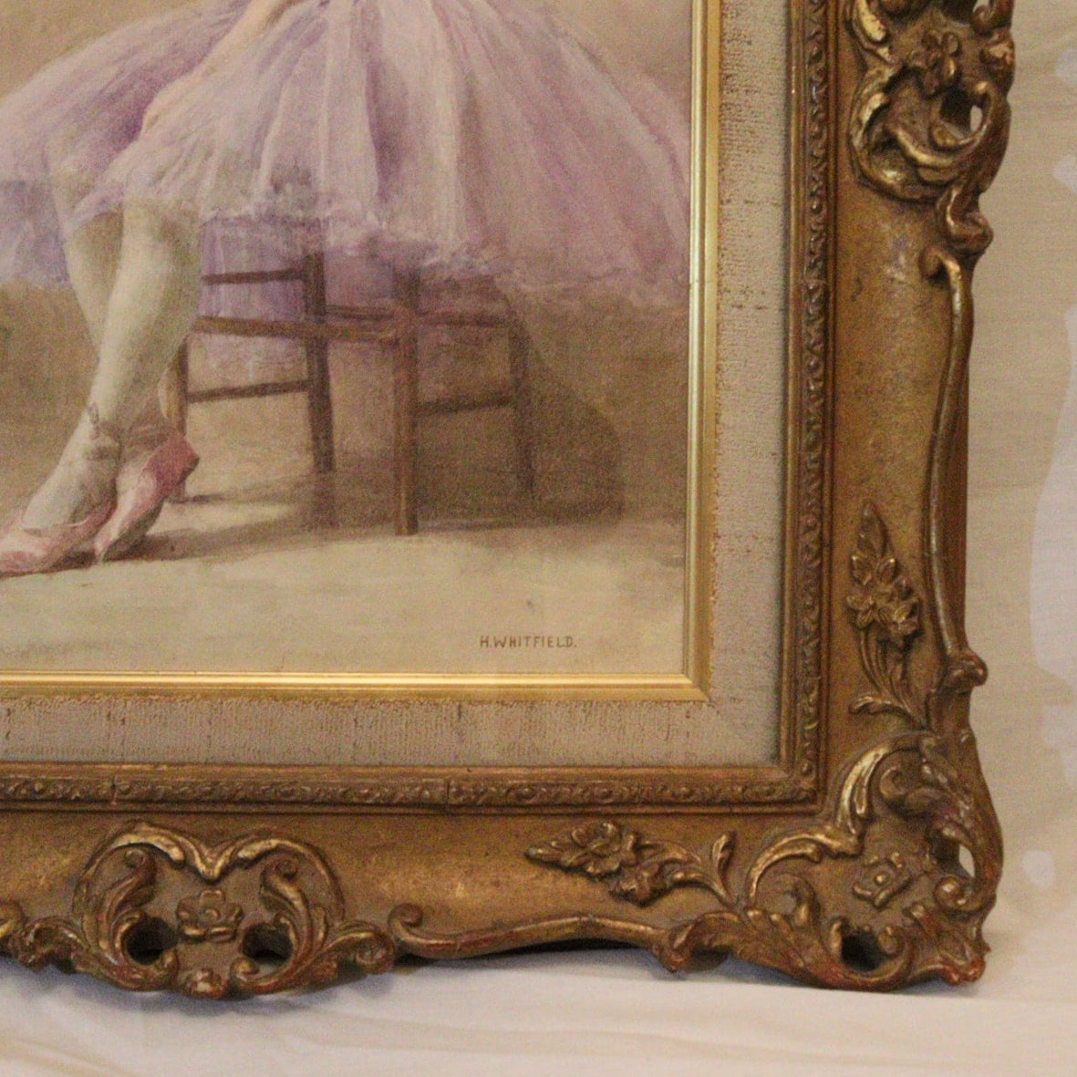 H Whitfield Watercolour - Seated Ballerina - Hickmet Fine Arts