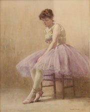 H Whitfield Watercolour - Seated Ballerina - Hickmet Fine Arts