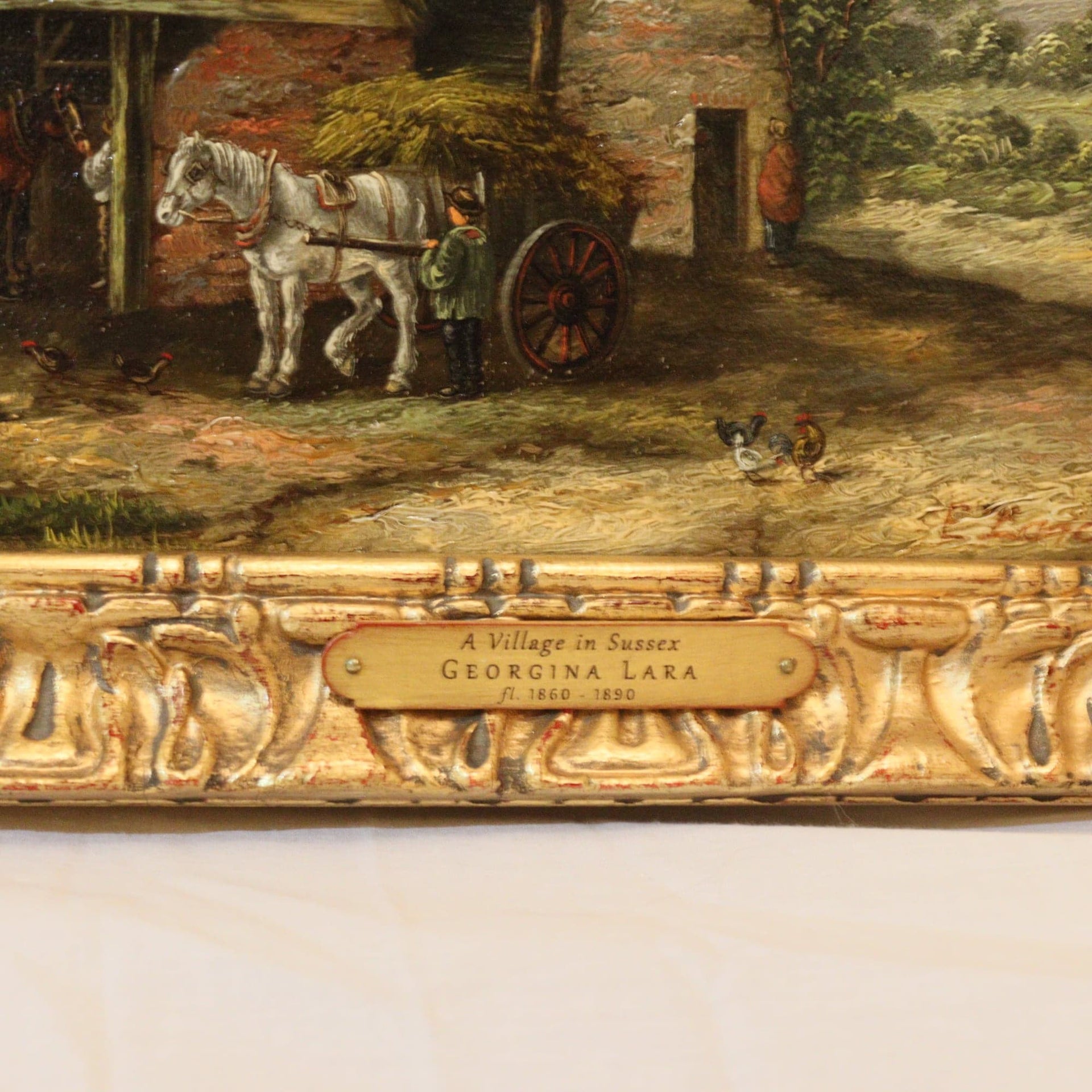 Georgina Lara Oil Painting - A Village in Sussex - Hickmet Fine Arts