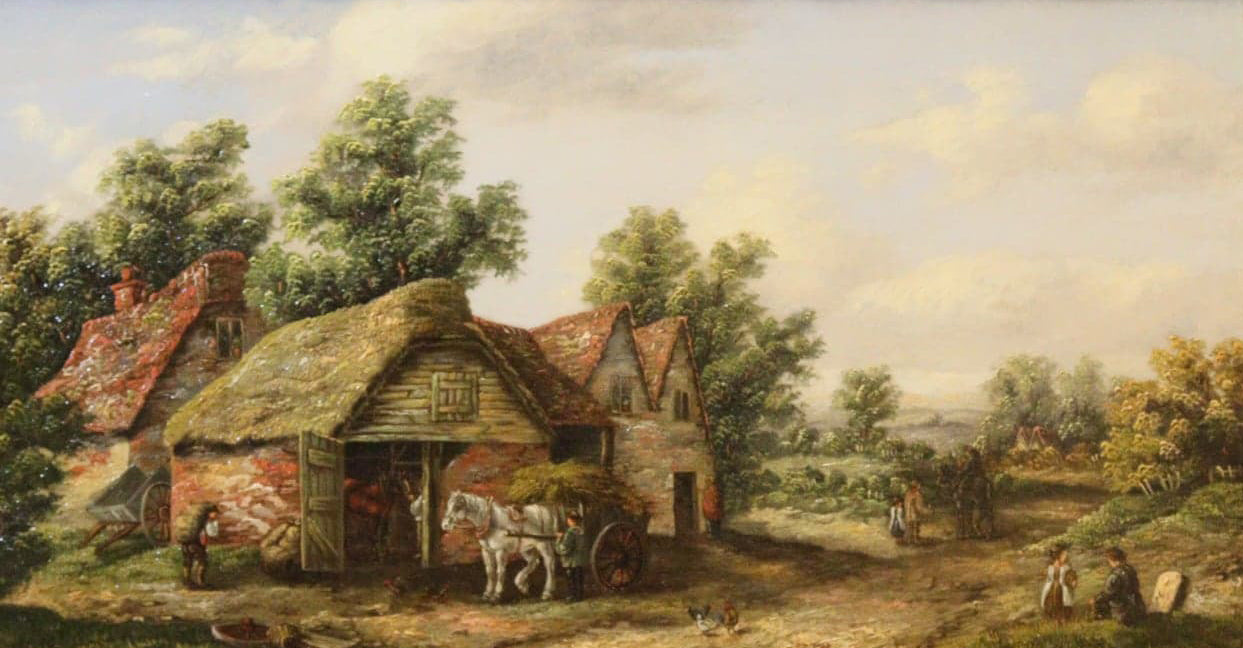 Georgina Lara Oil Painting - A Village in Sussex - Hickmet Fine Arts