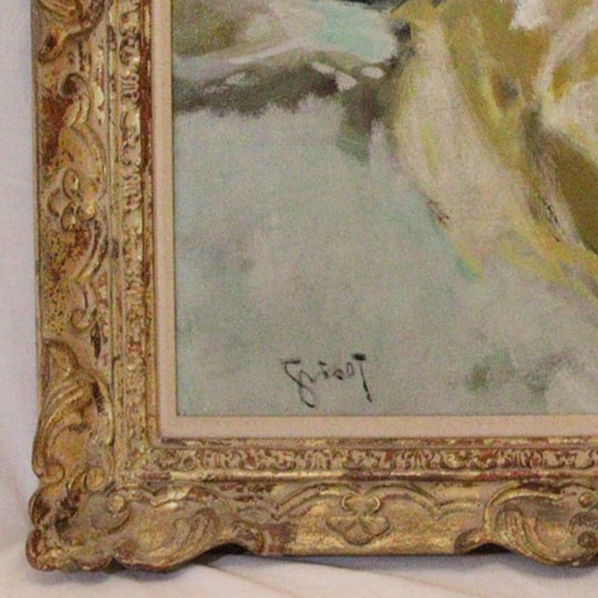 Pierre Grisot Oil on Canvas - Lady with Umbrella - Hickmet Fine Arts