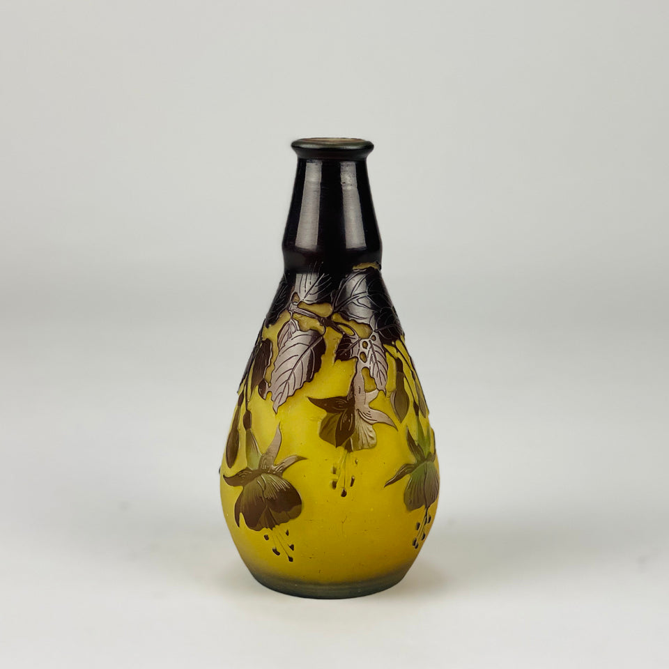 Emile Galle Vase - Fuchsia Vase - Emile Galle Glass - Galle Emile - Art Nouveau Glass - Hickmet Fine Arts