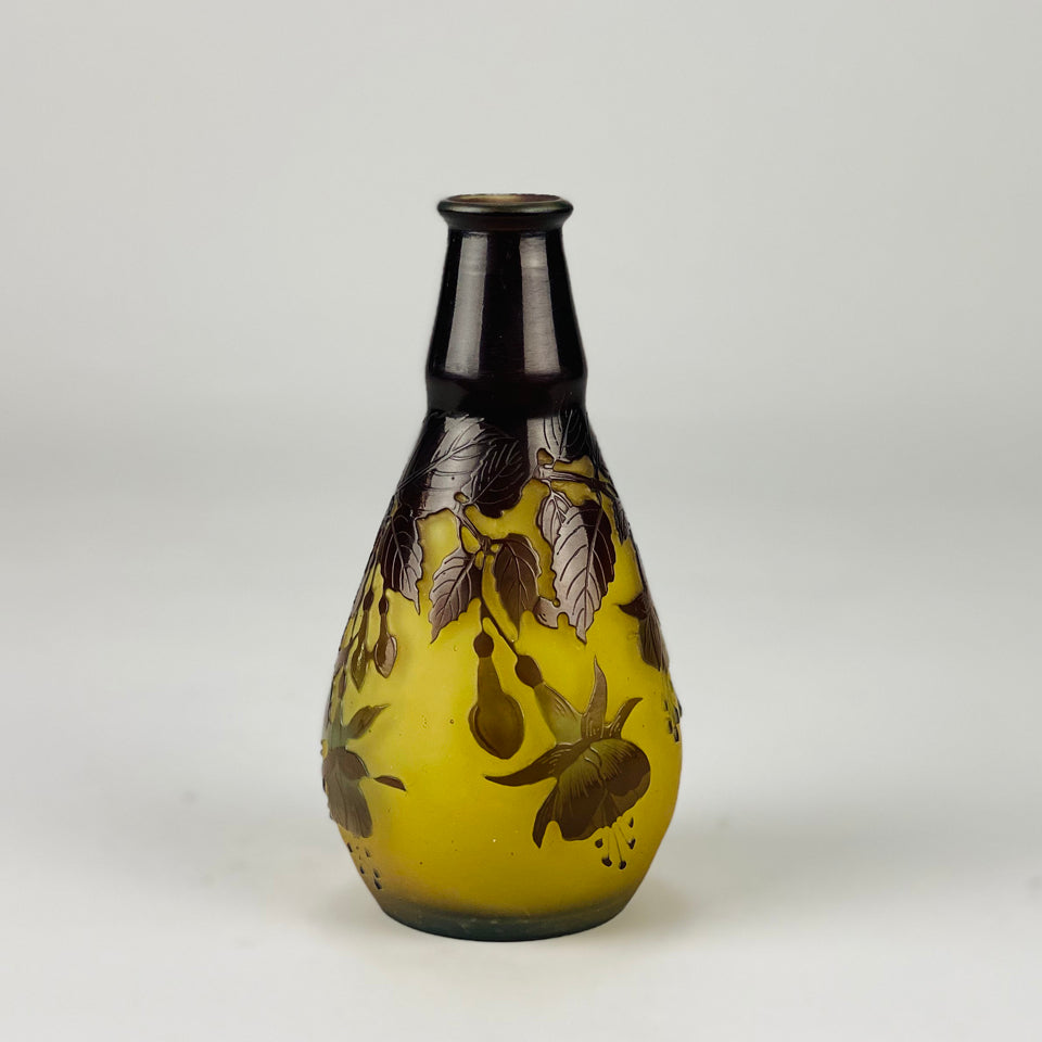 Emile Galle Vase - Fuchsia Vase - Emile Galle Glass - Galle Emile - Art Nouveau Glass - Hickmet Fine Arts