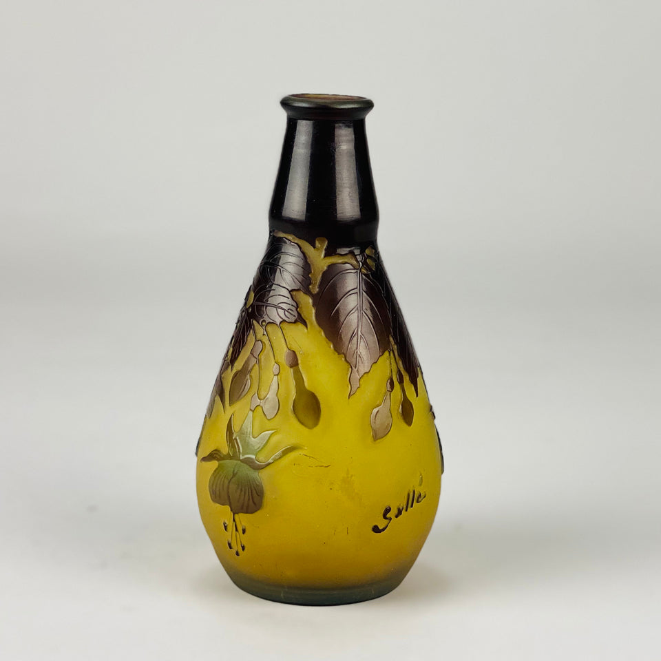 Emile Galle Vase - Fuchsia Vase - Emile Galle Glass - Galle Emile - Art Nouveau Glass - Hickmet Fine Arts