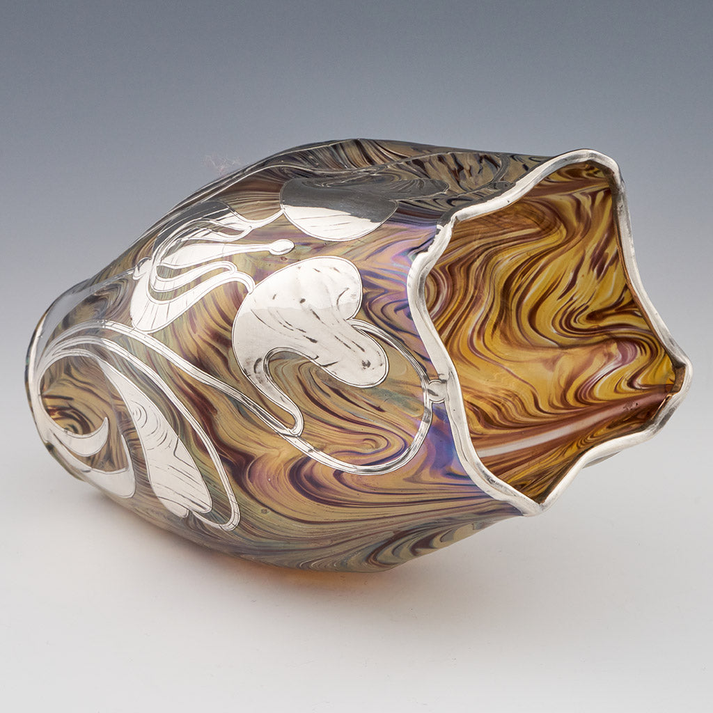 Pallme Konig Art Nouveau Silvered Vase