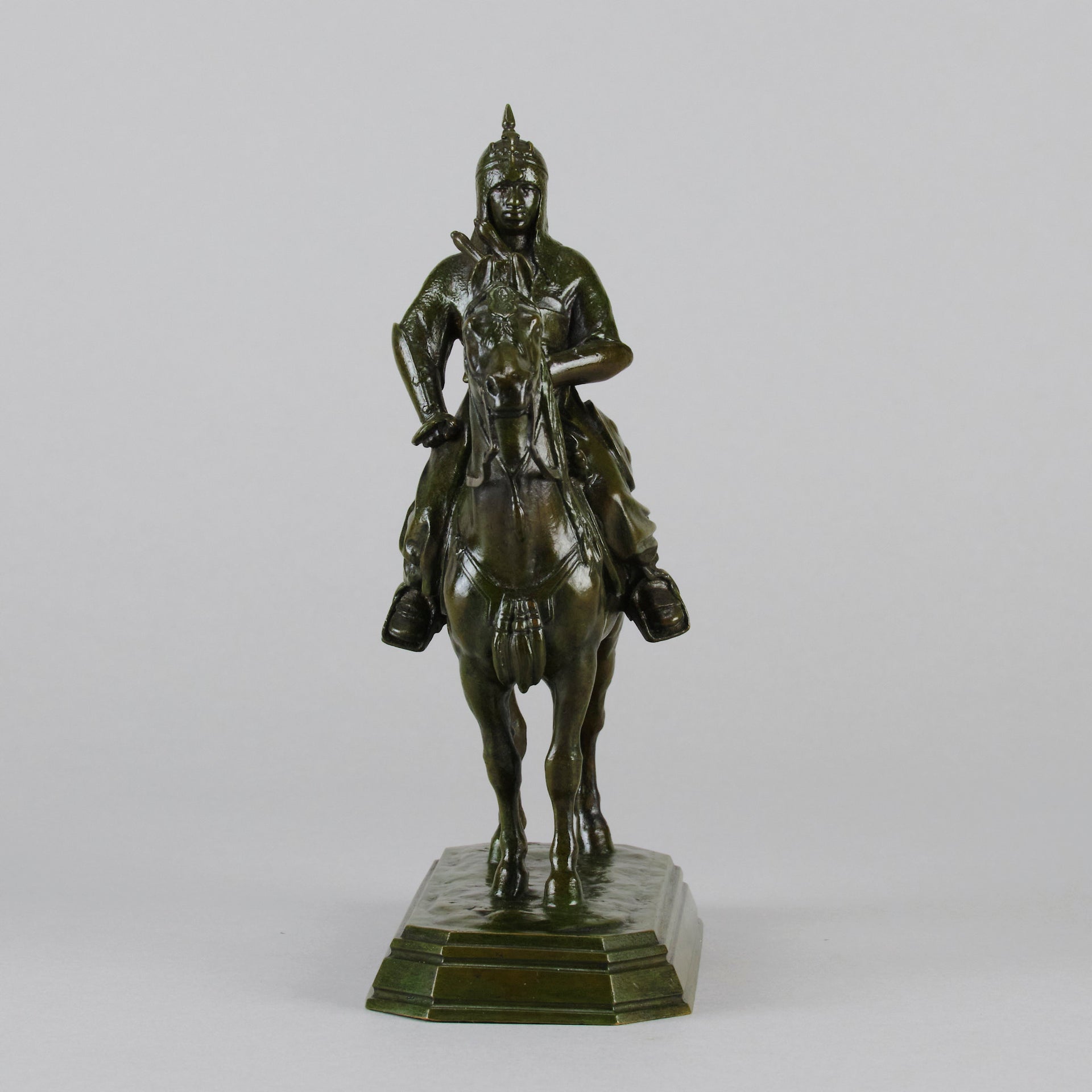 Guerrier du Caucase by Antoine Louis Barye - Antique Bronze Warrior on a horse - Hickmet Fine Arts