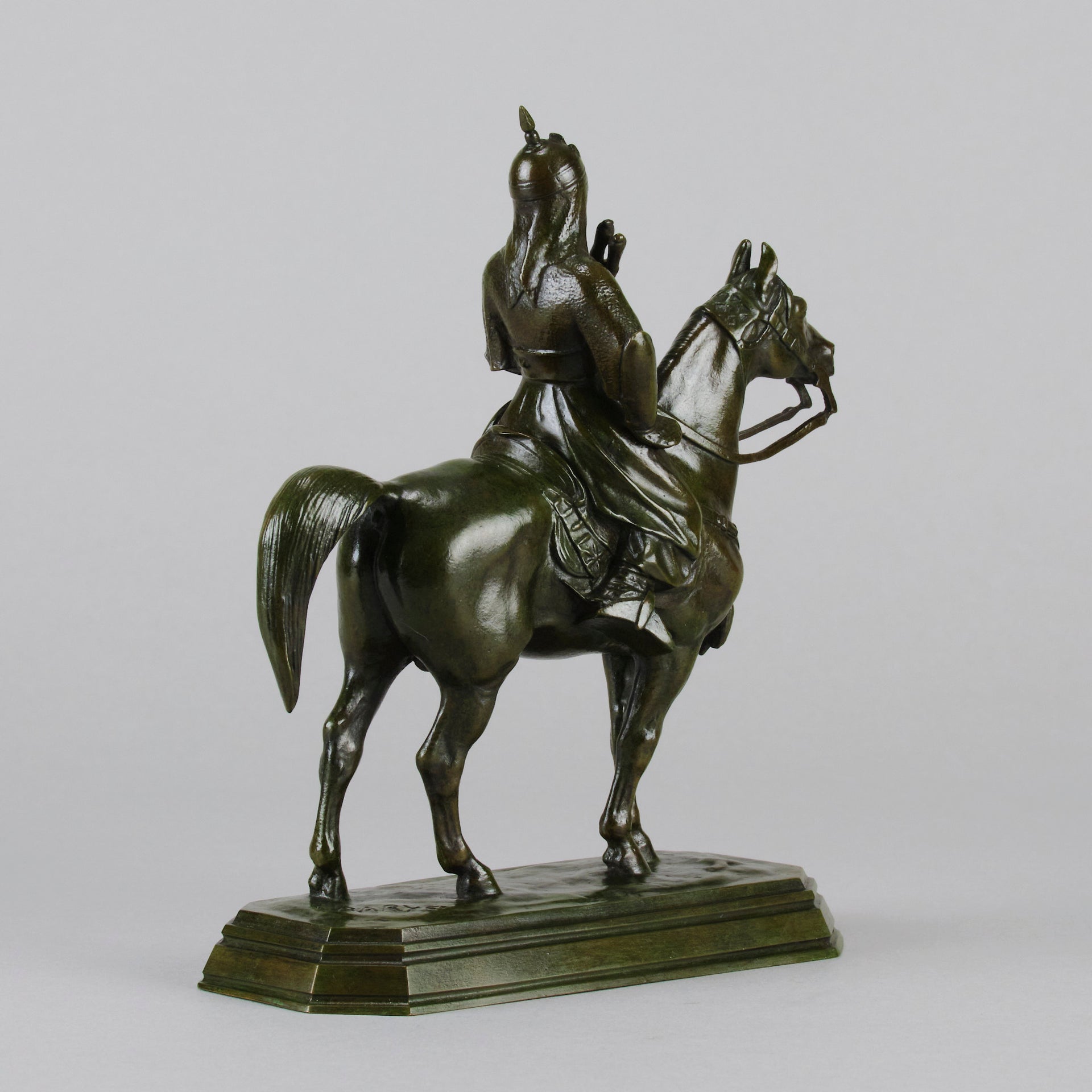 Guerrier du Caucase by Antoine Louis Barye - Antique Bronze Warrior on a horse - Hickmet Fine Arts