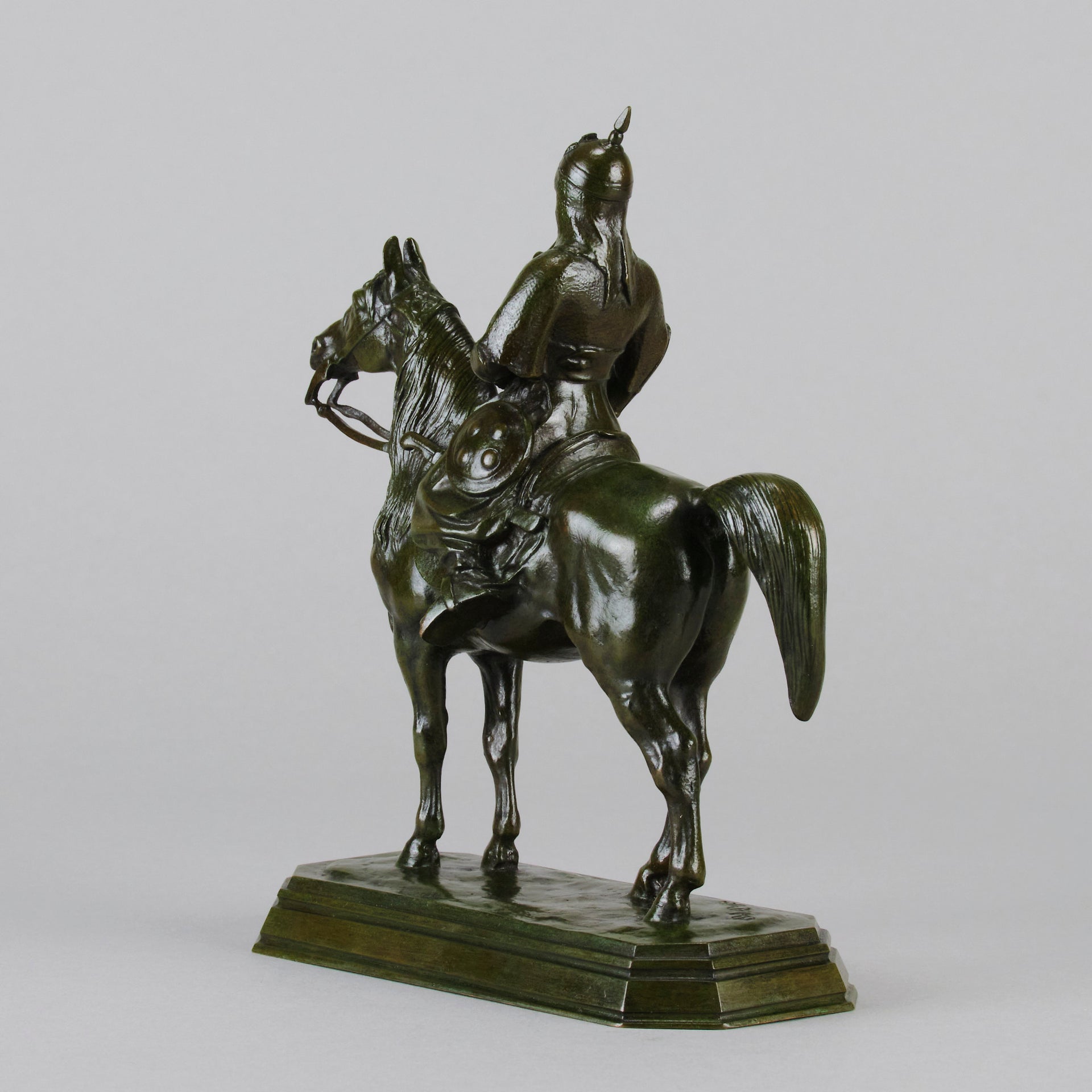 Guerrier du Caucase by Antoine Louis Barye - Antique Bronze Warrior on a horse - Hickmet Fine Arts
