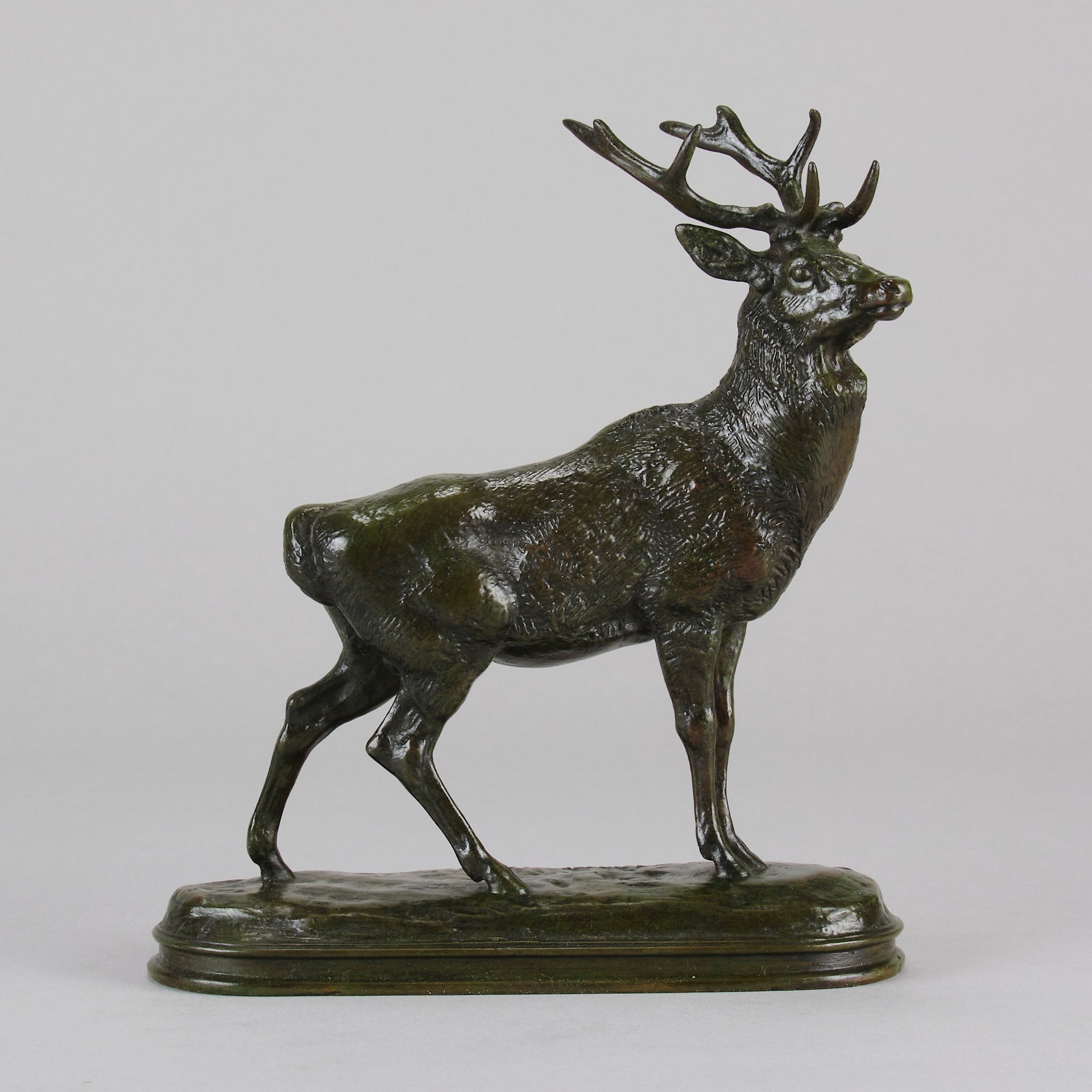 Antique Bronze - Cerf Qui Écoute - antoine louis barye - Bronze statues for sale - Bronze sculptures for sale - Antique bronze statues - Hickmet Fine Arts
