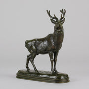Antique Bronze - Cerf Qui Écoute - antoine louis barye - Bronze statues for sale - Bronze sculptures for sale - Antique bronze statues - Hickmet Fine Arts