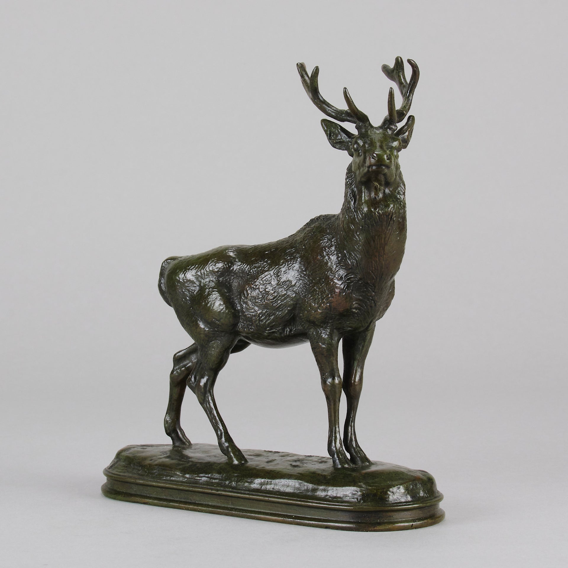 Antique Bronze - Cerf Qui Écoute - antoine louis barye - Bronze statues for sale - Bronze sculptures for sale - Antique bronze statues - Hickmet Fine Arts