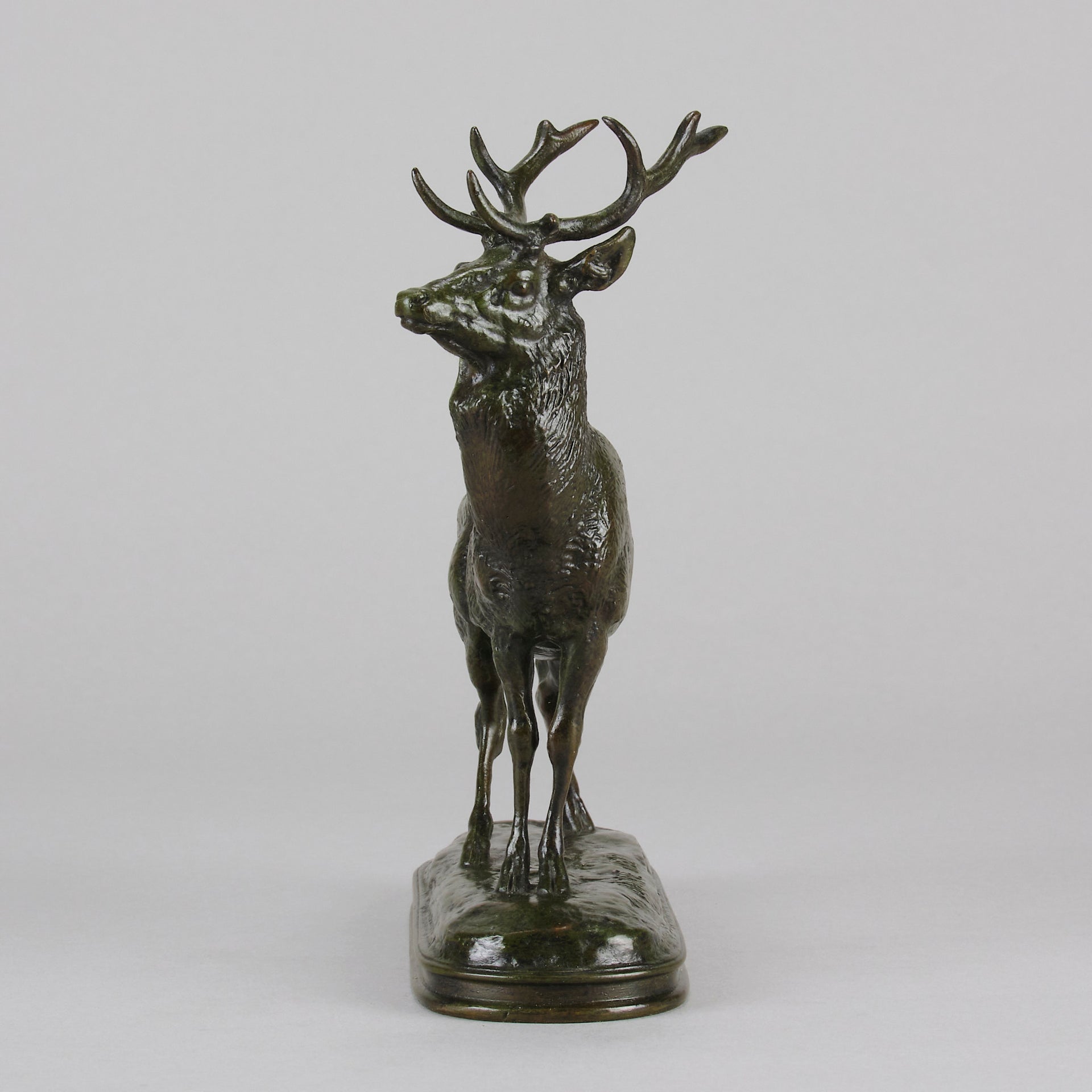 Antique Bronze - Cerf Qui Écoute - antoine louis barye - Bronze statues for sale - Bronze sculptures for sale - Antique bronze statues - Hickmet Fine Arts