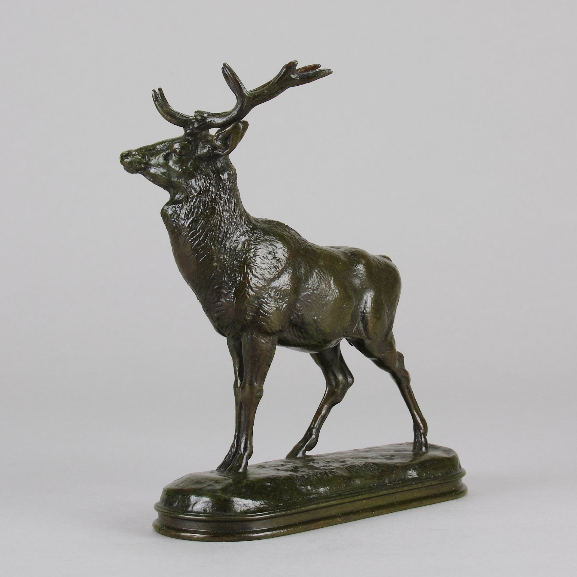 Antique Bronze - Cerf Qui Écoute - antoine louis barye - Bronze statues for sale - Bronze sculptures for sale - Antique bronze statues - Hickmet Fine Arts